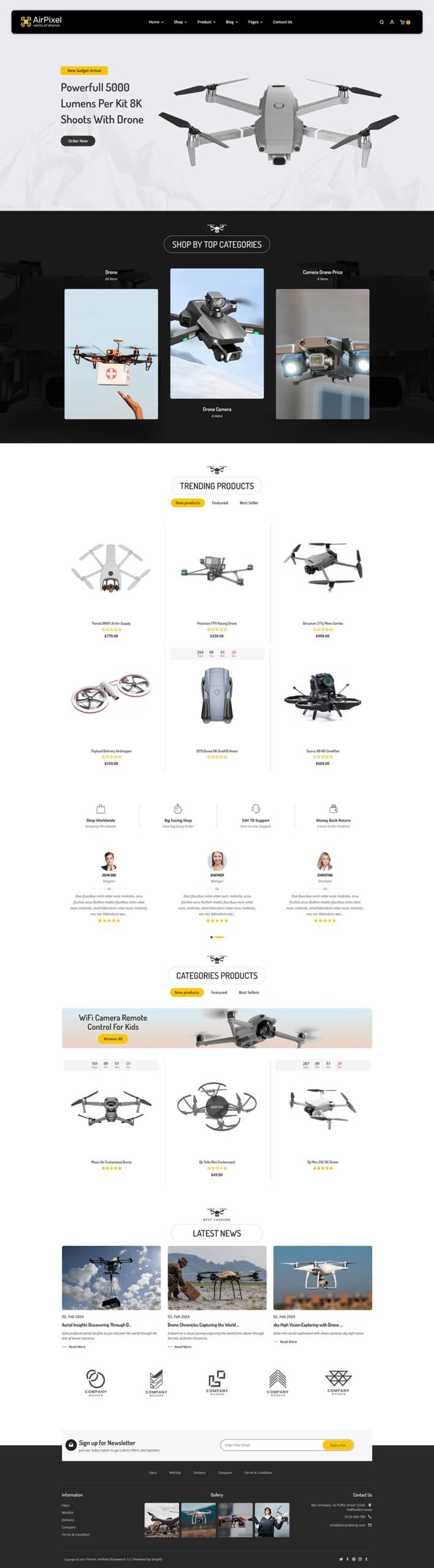 AirPixel - Droni, altoparlanti e gadget - Tema Shopify