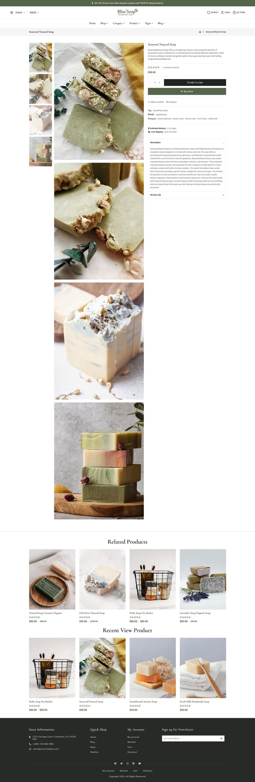 BlissSoap - WooCommerce Crafted Theme for Handmade Soap, Soy Candle, Artistic Makers