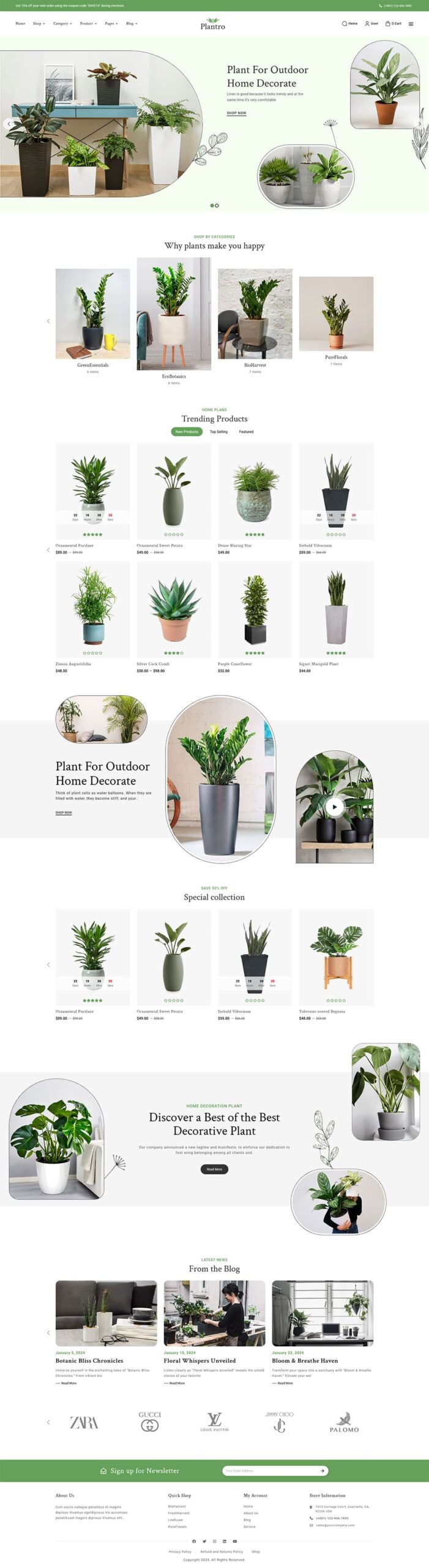 Plantro - WooCommerce Theme specialized for Home & Garden, Plants, Nursery