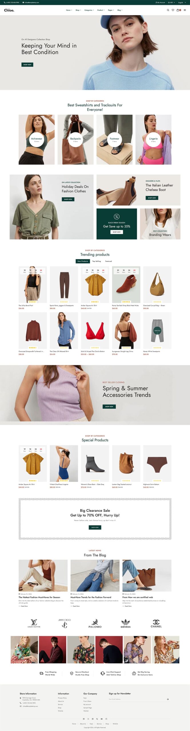 Chloe - Fast Fashion & Apparels - WooCommerce Theme