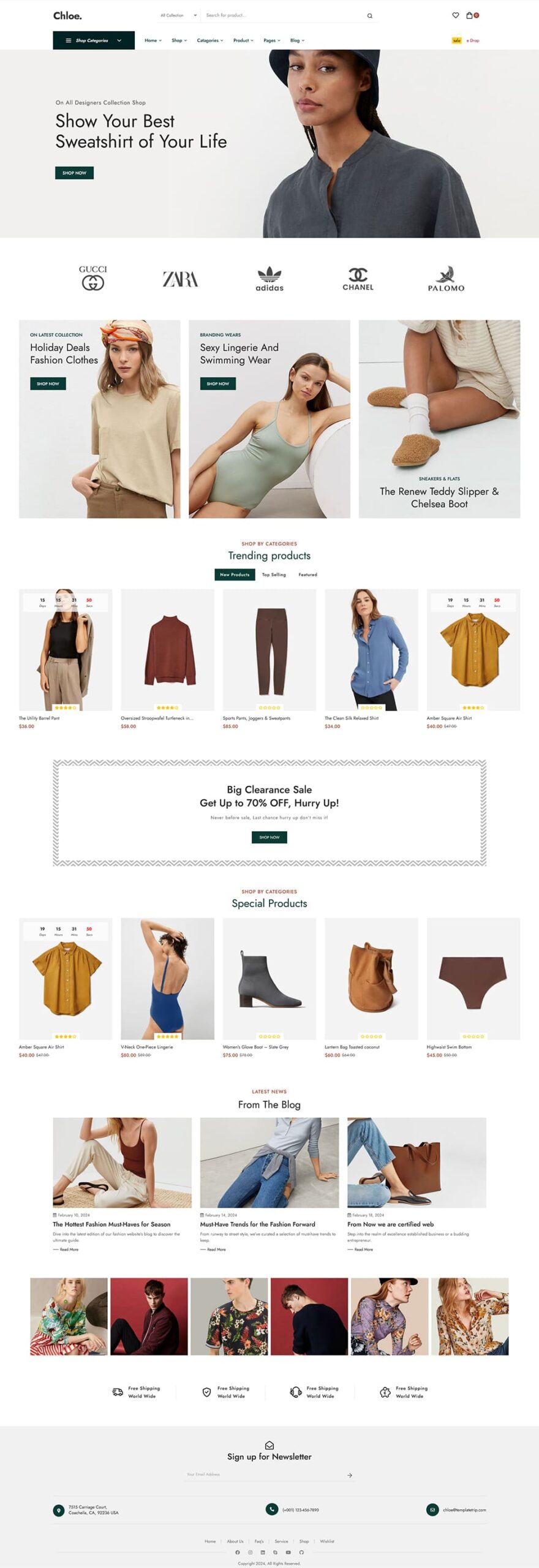 Chloe - Fast Fashion & Apparels - WooCommerce Theme