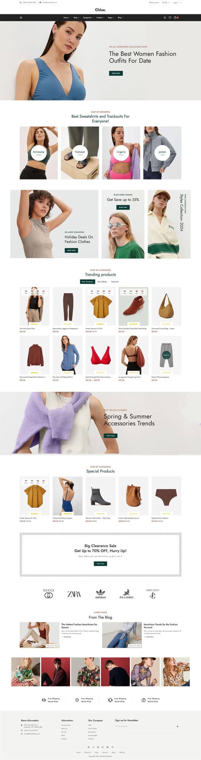 Chloe - Fast Fashion & Apparels - WooCommerce Theme