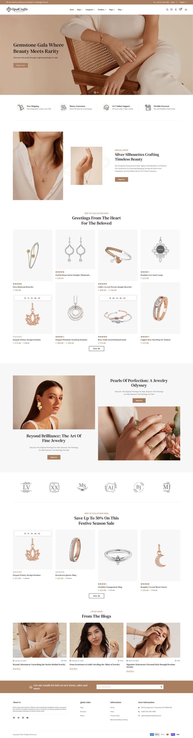 OpalCrafts – Gold, Schmuck & Lifestyle – WooCommerce-Theme