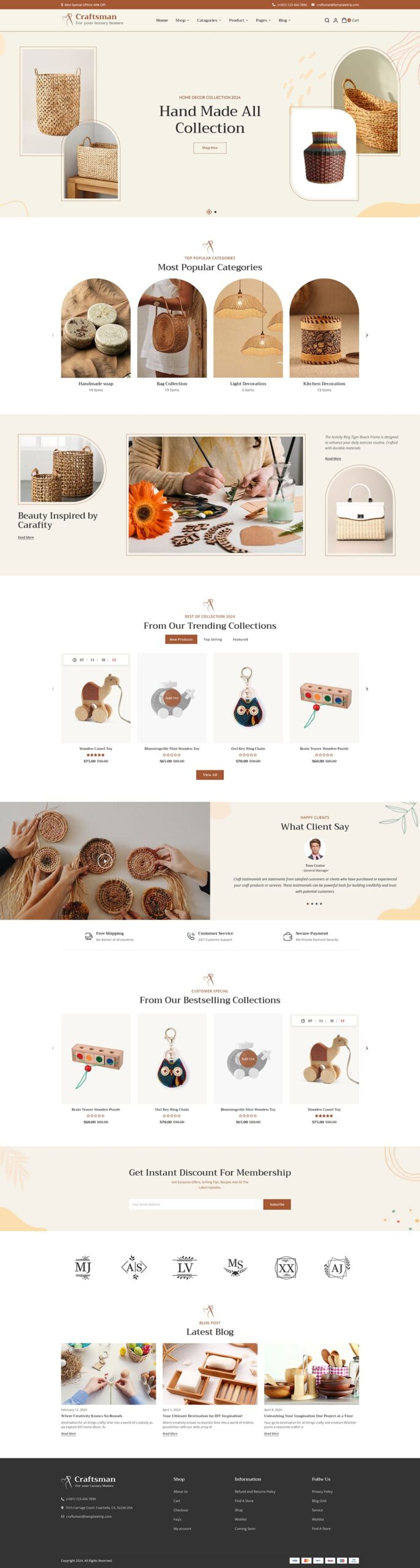 Craftsman – WooCommerce Theme for Handmade, Home Decor & Furniture