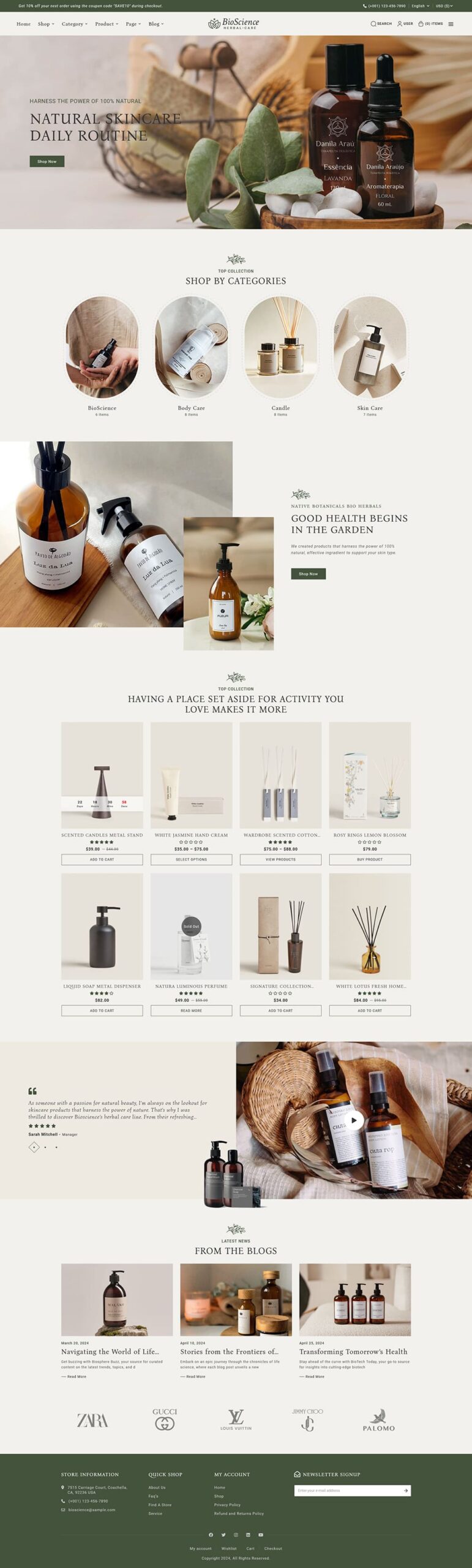 BioScience - Crafted WooCommerce Theme For Natural Beauty Care