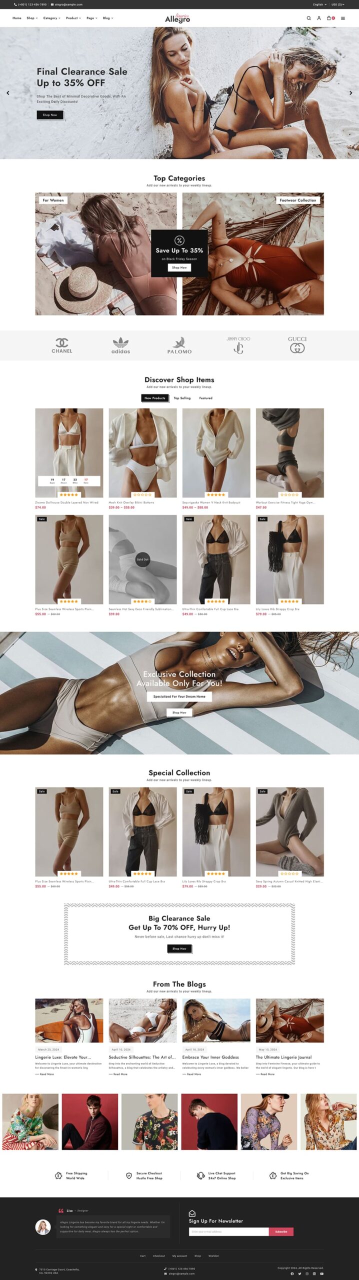 Allegro - Lingerie & Underwear - WooCommerce Theme