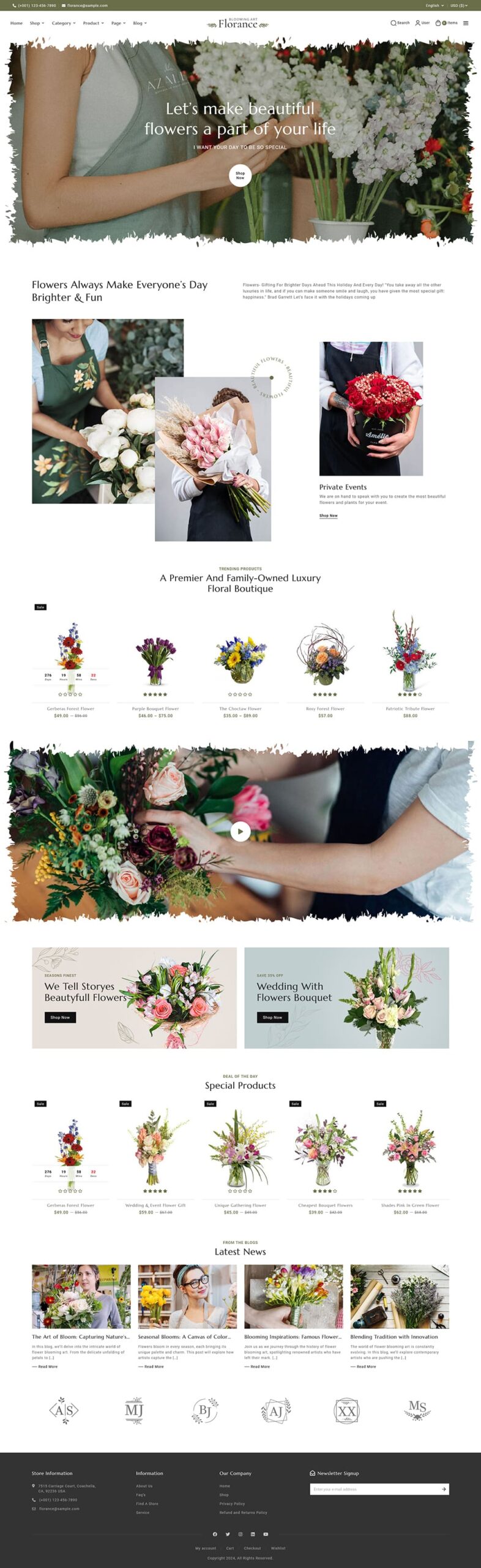 Florance - Crafted WooCommerce Theme For Flowering & Crafts Stores