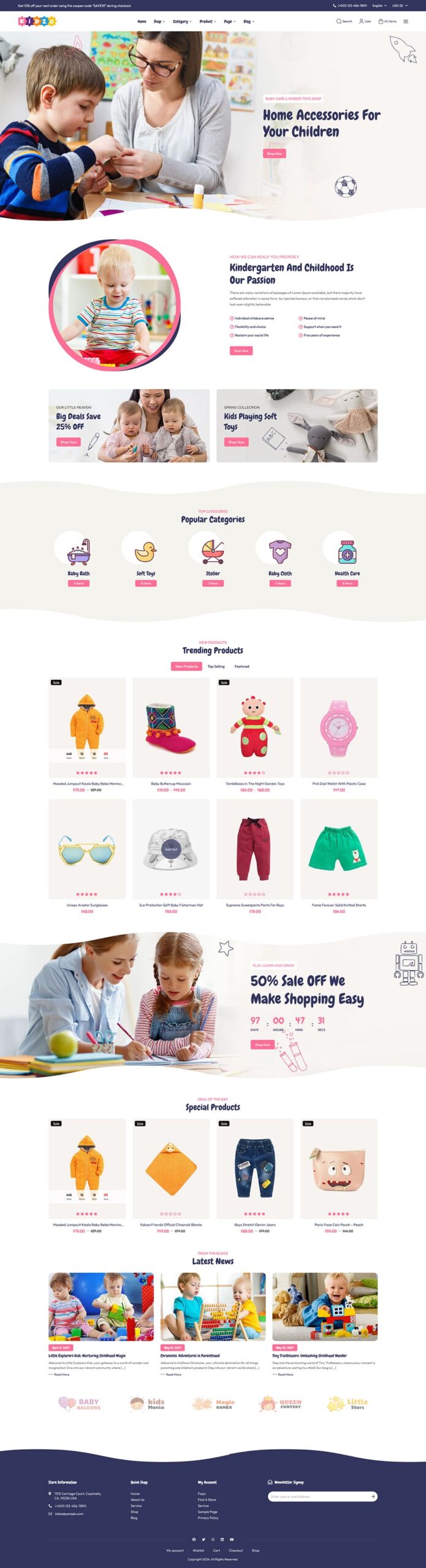 Kidzo - WooCommerce theme for Baby, Kids & Toys Stores
