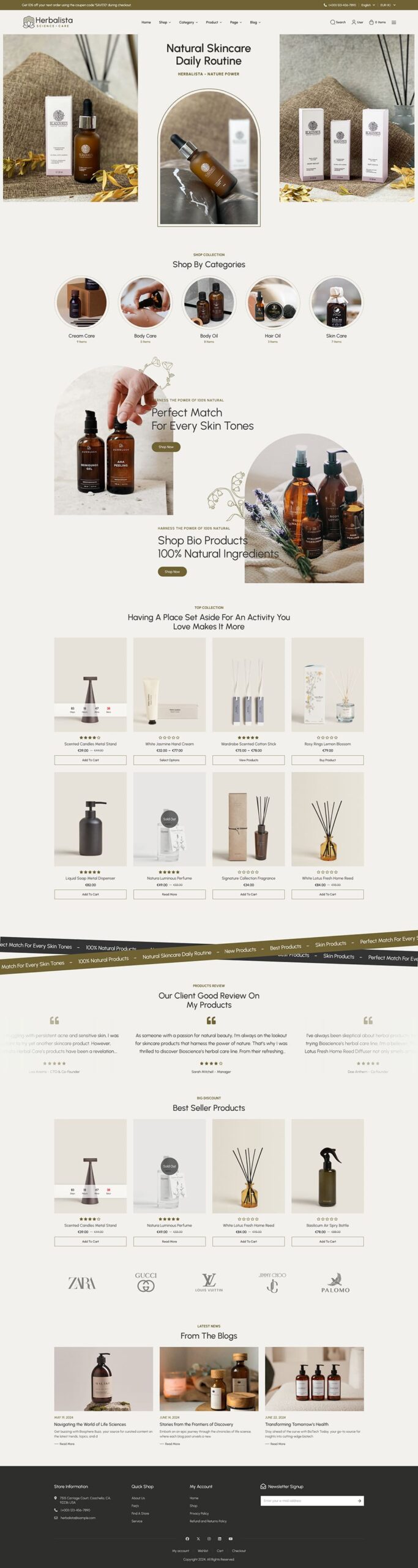 Herbalista - WooCommerce theme for Natural Beauty Care & Bio-Cosmetics