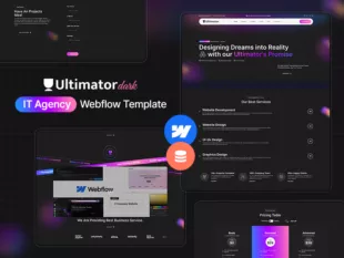 Ultimator Black - Firma informatyczna - Szablon Webflow