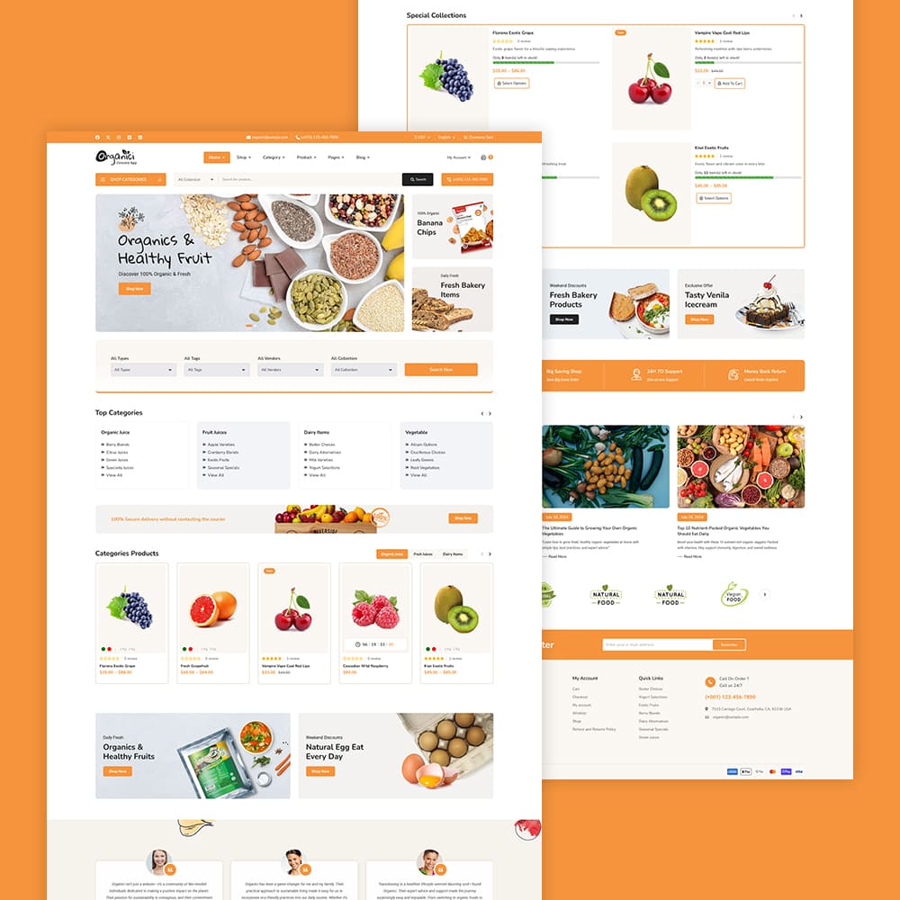 Organici - Fresh Food & Grocery Store - WooCommerce Multi-Purpose Theme Organici - Fresh Food & Grocery Store - WooCommerce Multi-Purpose Theme